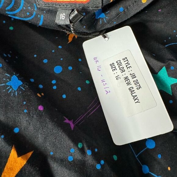 Run and Fly Cosmic Space Belted Tea Dress with Pockets - Picture 7 of 9